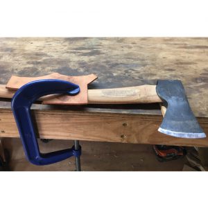 How to sharpen an axe - clamping the axe