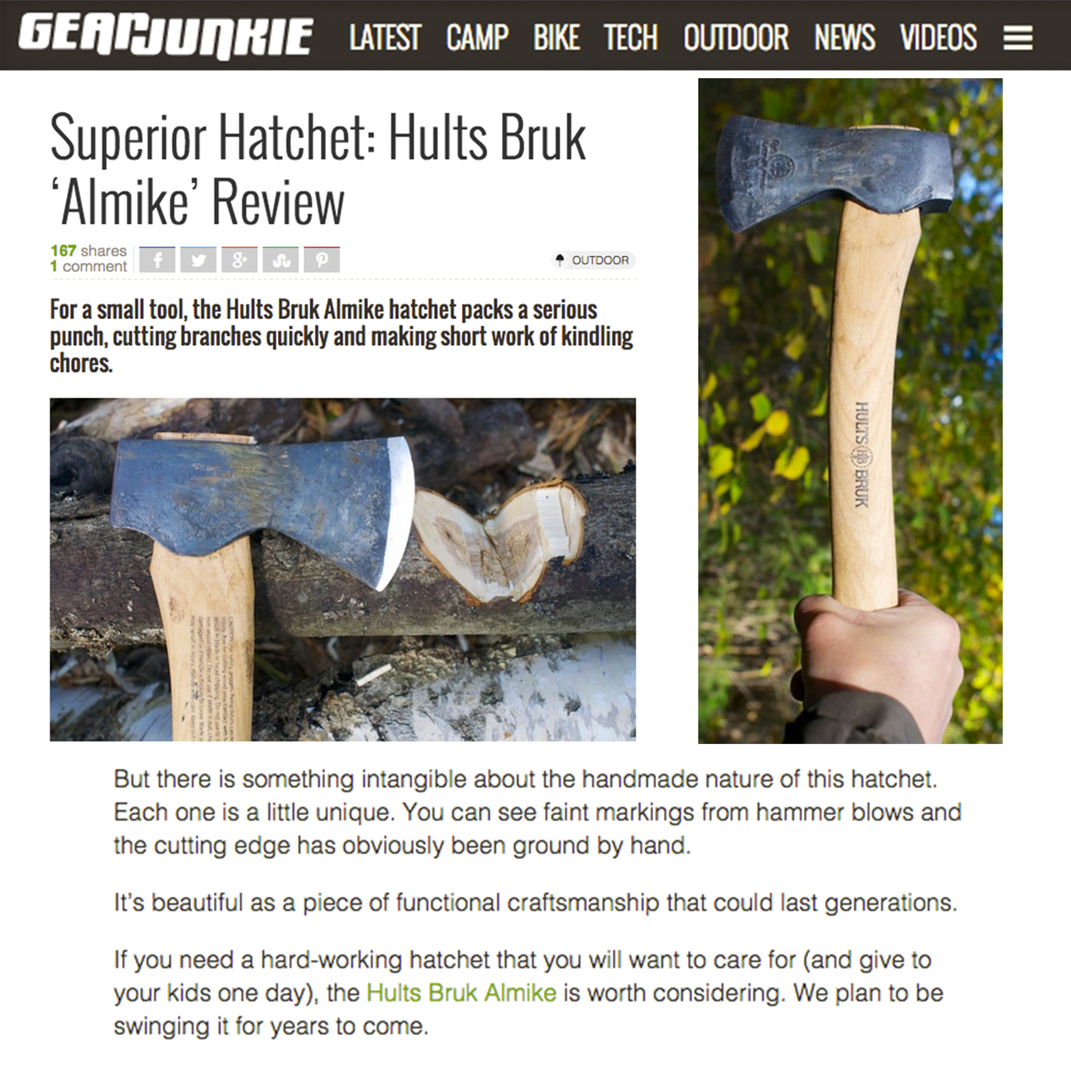 Gear Junkie Loves the Handmade Quirks of the Hults Bruk Almike